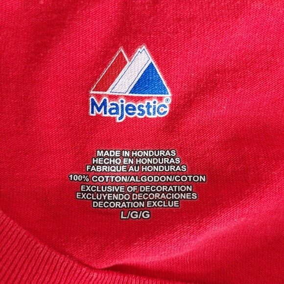 Majestic St Louis Cardinals Baseball T-shirt Large Red Cotton Short Sleeve Crew - Picture 10 of 12